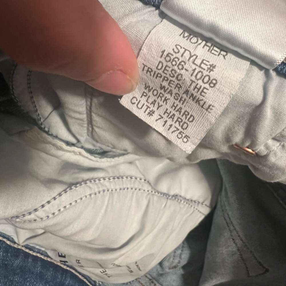 MOTHER The Tripper Ankle Work Hard Play Hard Light Blue Jeans Size 33 - Picture 8 of 12